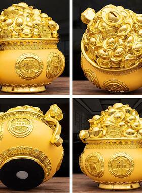 金宝聚宝盆招艺财盆摆件树小众发元财开业脂乔迁礼yl020物工装饰