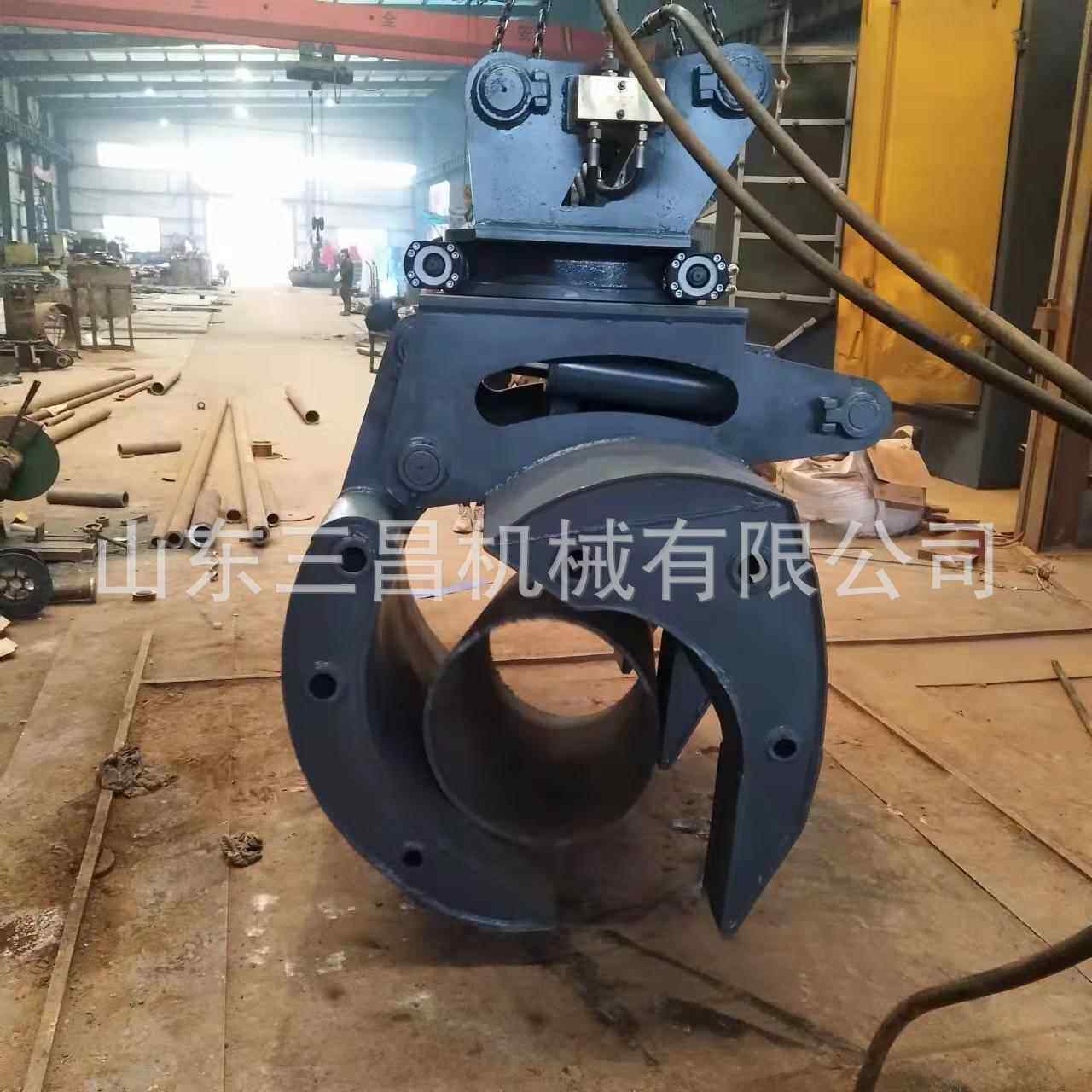 15吨双缸抓钢机日立220挖掘机属具+2五齿液压抓夹抓木器管道夹具