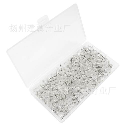 跨境新款透明工字钉盒装塑料钉绘画钉软木板钉办公留言固定按钉