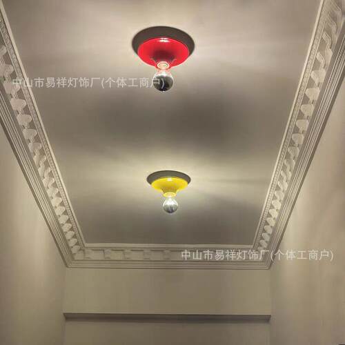 小灯吸顶灯中古奶油风创意过道灯走廊灯玄关灯现代简约灯泡吸顶灯