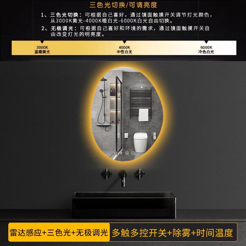 挂镜镜子镜子艺术梳妆灯智能镜洗手镜墙式台卫生间不规则异形led