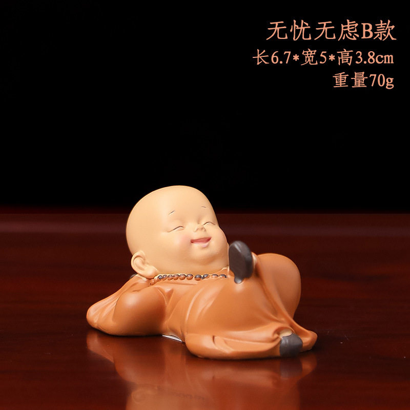 三不看小和尚摆件可爱禅意四佛像桌面装饰办公桌工位情绪稳定神器