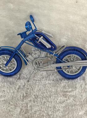 【大摩托】手工铝线编织工艺品家居摆件摩托造型装饰品铝丝货源