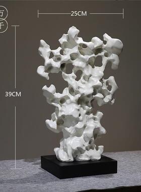 正品轻奢新装中式树脂客太意湖石禅摆件 家居厅博古架玄关电视柜