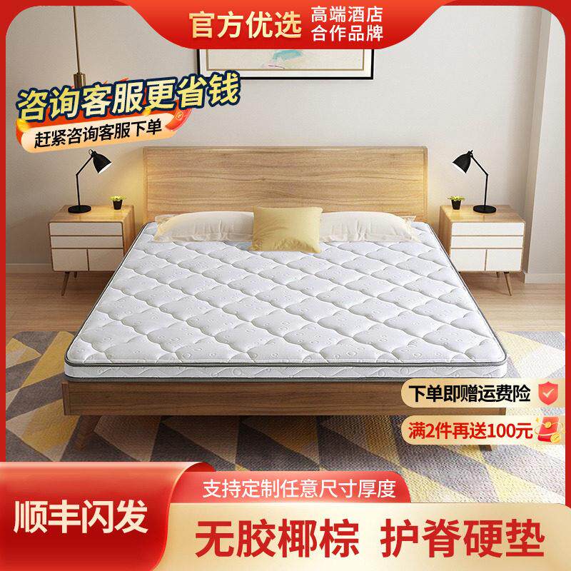 棕垫天然环保椰棕床垫2米x2米偏硬10cm厚两米乘2.2定制折叠大尺寸