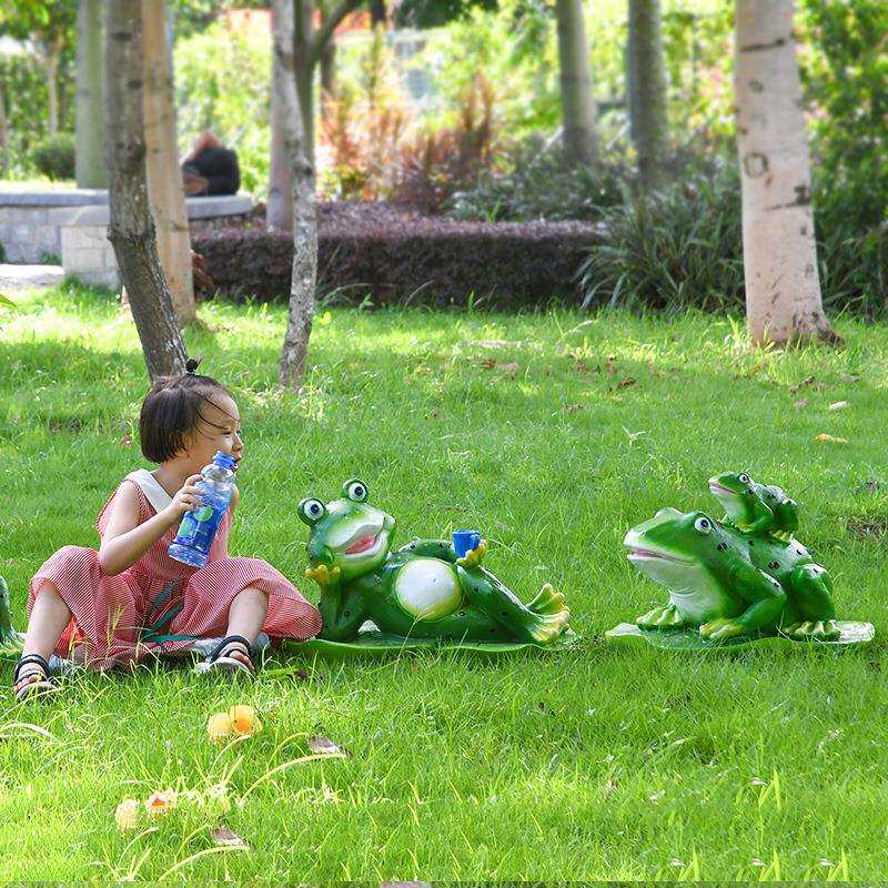 仿真动物浮水青蛙雕塑户外别墅庭院公园池塘水池园林景观装饰摆件