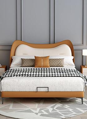 MGB39-2轻奢意式皮床单人床公主房现代儿童床男孩实木床青少年女