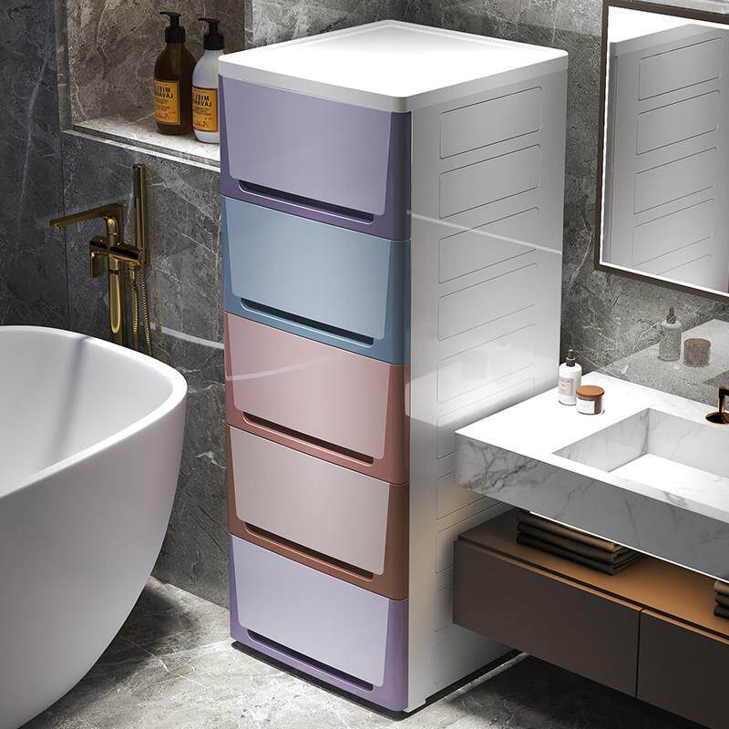 加高加深夹缝收纳柜抽屉式厨房化妆室缝隙置物架浴室塑料窄边柜子