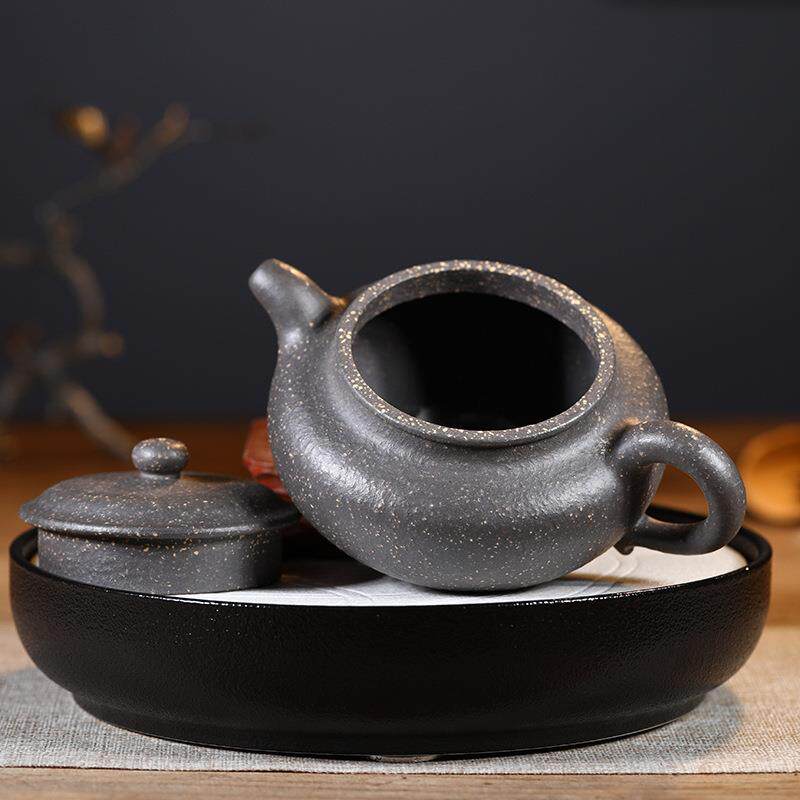 矿天青原粗砂壶紫20-022砂壶仿古茶茶壶可订购半手工全手工具茶杯