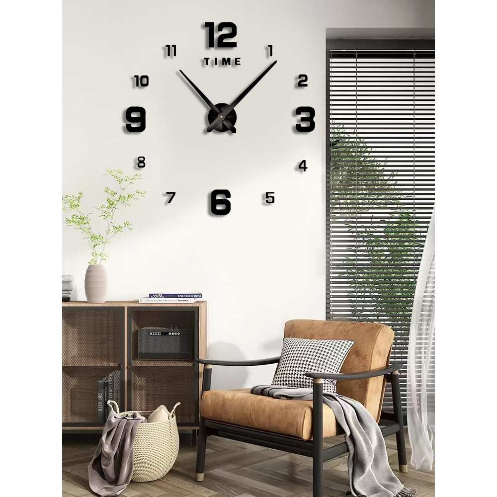 3d免打孔挂钟钟表立体北欧简约创意时钟现代客厅装饰艺术静音挂表