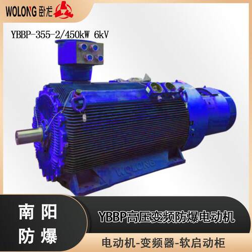 卧龙南阳压变频防爆电机YBBP-355-2/450kW6000V强冷电机BT4CT4