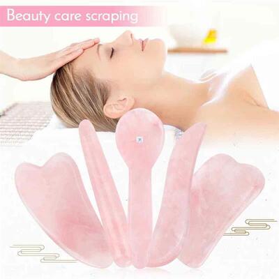 Natural Rose Quartz Jade Guasha Stone Board Massage Gua