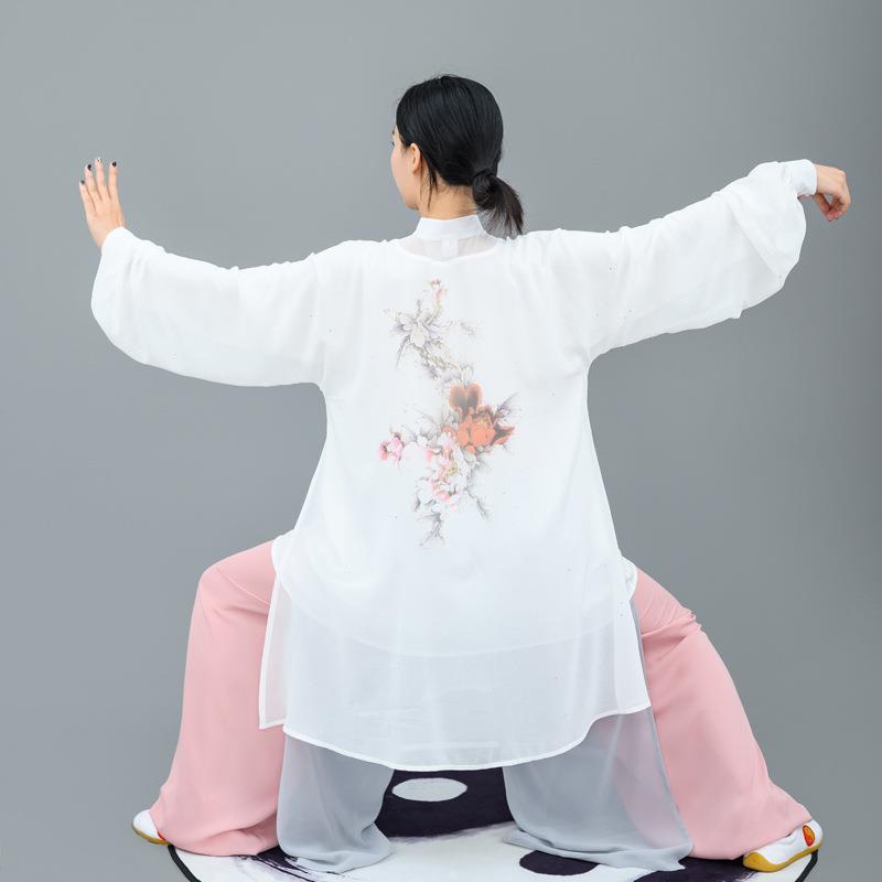 太极春蕾新款太极服彩绘太极表演服彩绘雍荣三件套武术表演服