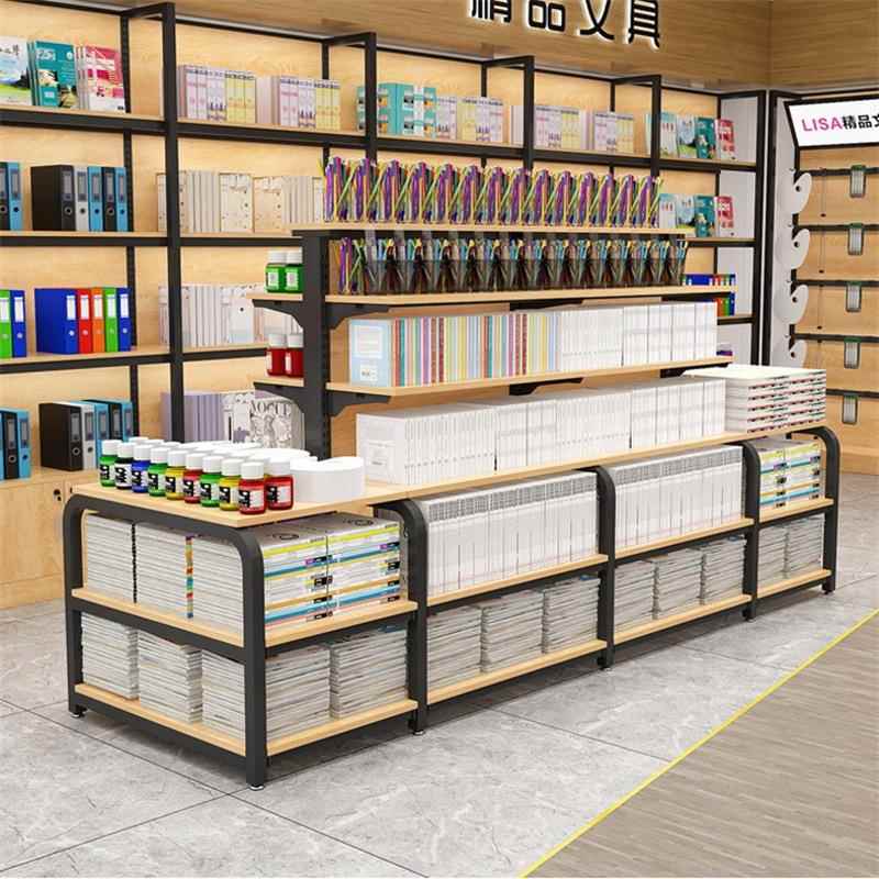 摆创文架具店货超市便利店钢木文货柜中岛台饰品百货店货架818展