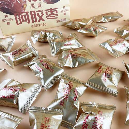 金斯泊原味阿胶枣286g休闲办公追剧解馋即食蜜饯果脯独立小包零食