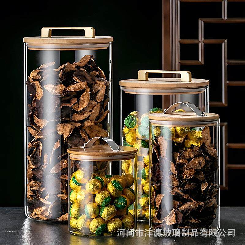 大容量玻璃瓶带盖陈皮储存罐密封罐茶叶干货展玻璃储物罐