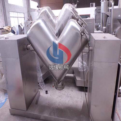 用户推荐远俊机械V型混合机100L混料机搅拌机全自动送货上门