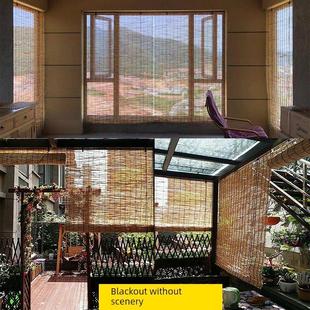 芦苇帘子草帘子覆古墙面装饰吊顶隔断帘竹帘卷帘遮阳窗帘升降门帘