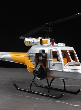 直升机模型铁工艺件品仿真飞机直升飞机摆创意视电柜男孩卧室装饰