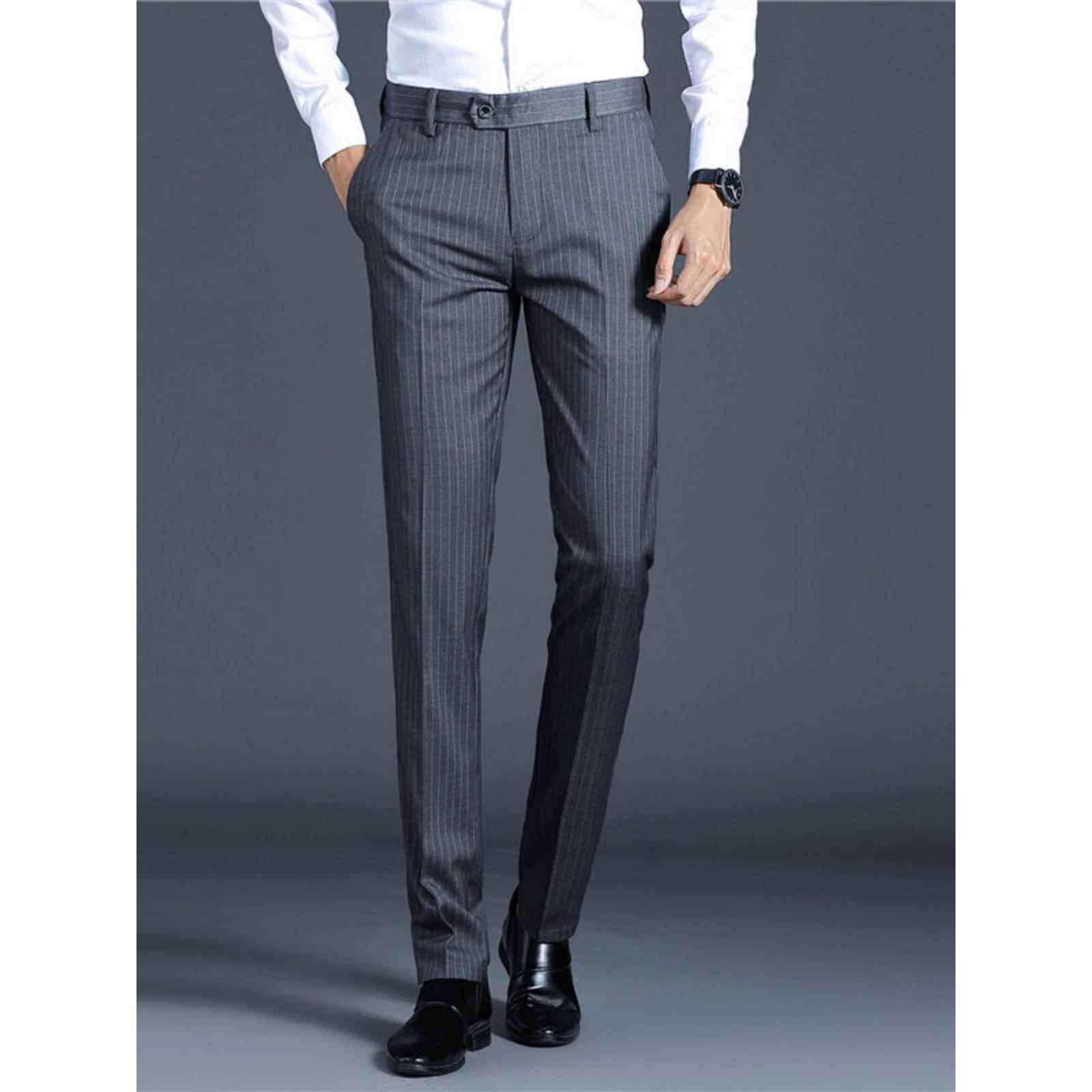 春季西裤男士竖条纹休闲裤修身直筒垂感商务正装西裤子大码0119w,男装,西裤,淘宝优惠券,粉丝福利购,淘宝优惠卷