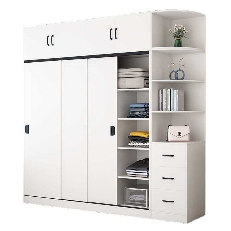 衣柜简约现代衣橱卧室家用储物柜出租屋小户型经济性移门收纳柜子