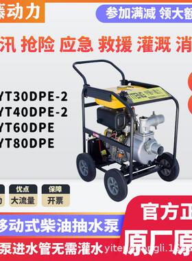 伊藤动力YT60DPE/YT80DPE工程抢险检修应急柴油机抽水泵自吸泵6寸