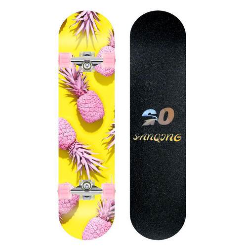 31寸四轮双翘滑板6045闪光轮初学者儿童刷街枫木滑板skateboard