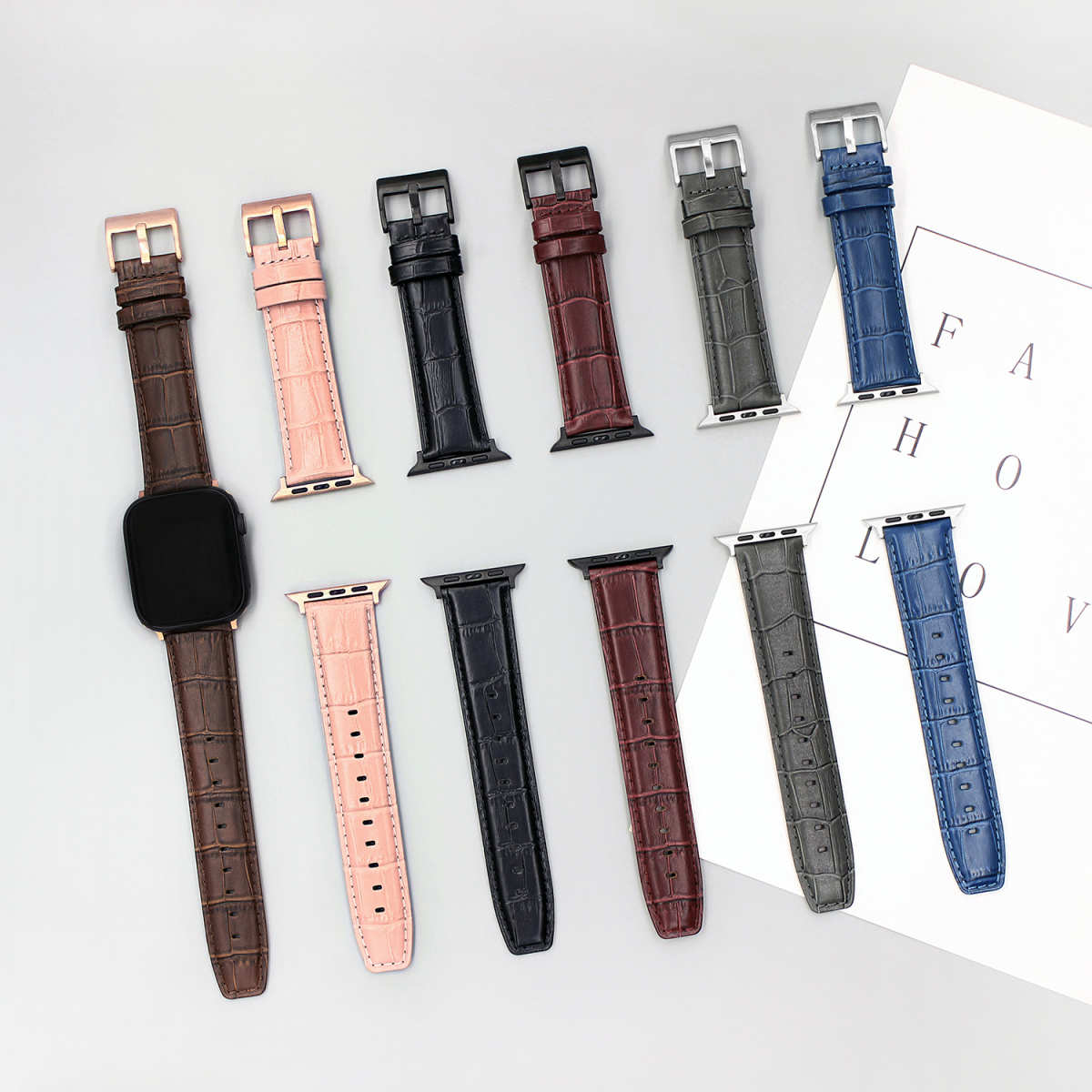 适用applewatch se/s9/s10苹果手表表带iwatch45代皮质真皮手表带