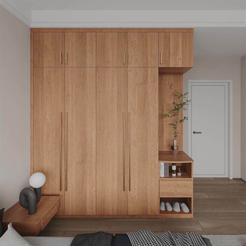 工厂定制实木衣柜樱桃木独立衣橱家用卧室整体简约衣帽间一门到顶