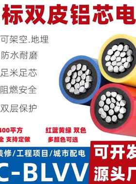 国标双皮铝电线10 16 25 35 50 70 95 120平方BLVV架空户外阻燃