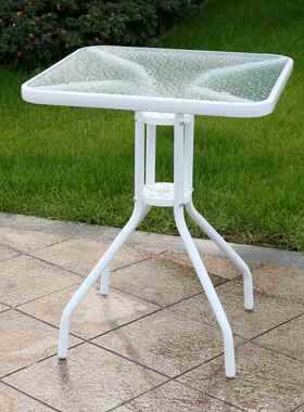 IL折钢化玻璃圆桌艺户外休闲洽谈叠桌椅合HT-0901欧式铁餐桌阳台