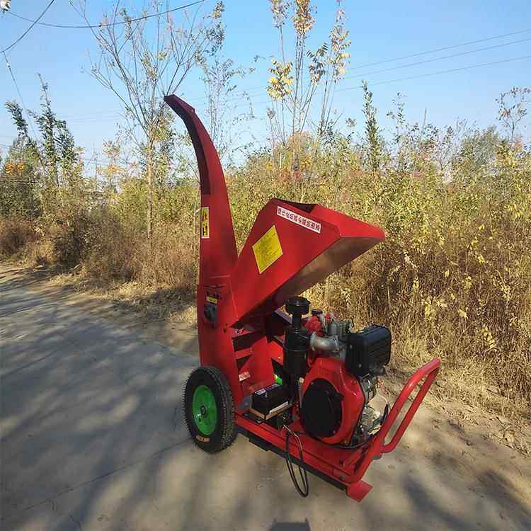 供现货移动式树枝粉碎机小型双口木屑破碎器 济宁发货