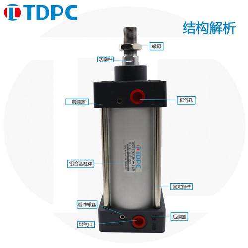 SC8标准986合气缸80*50直销铝金带磁可调型0元气动件通达气缸