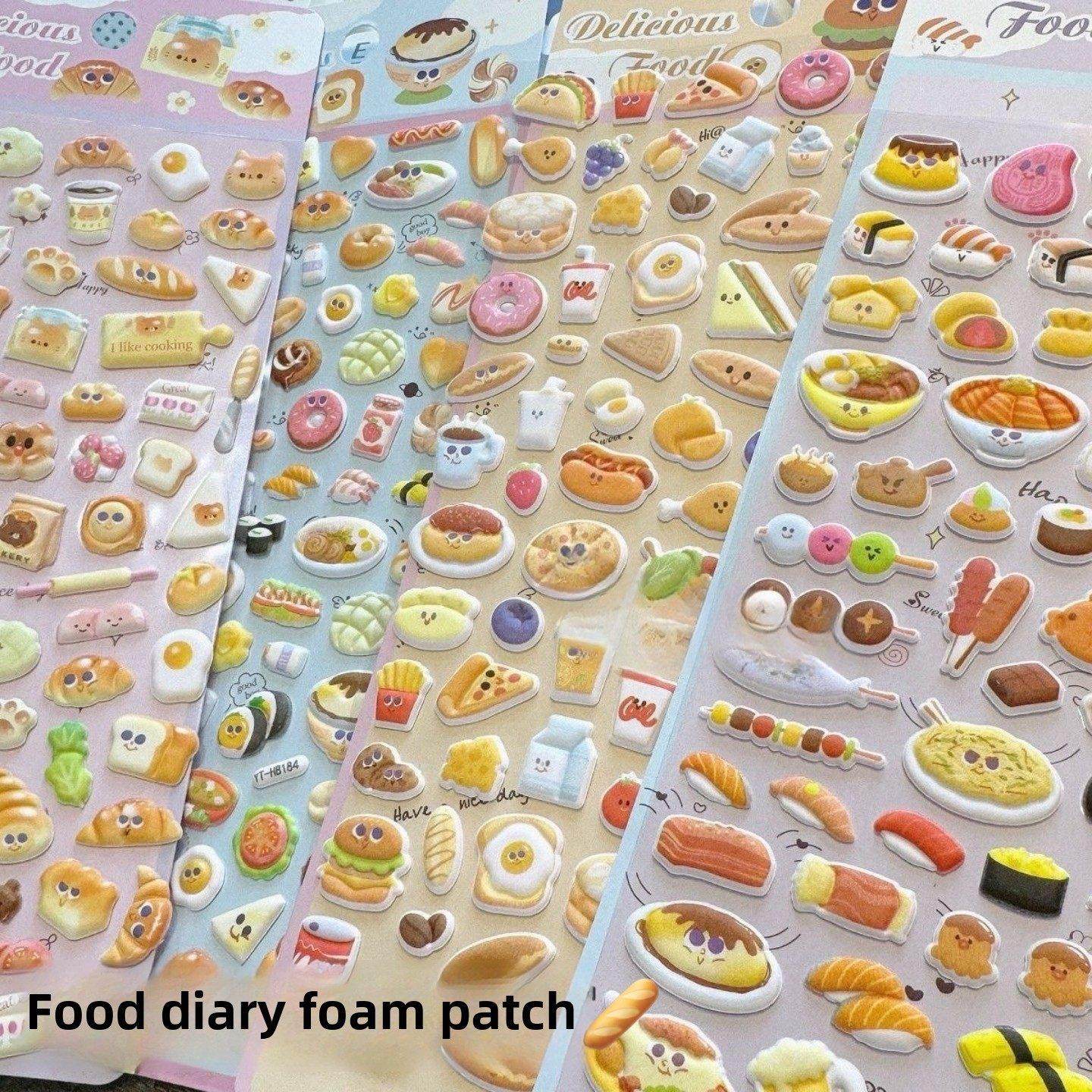 食物日记新在三维泡沫棉卡通动物手册贴纸装饰日记贴纸DIY,文具电教/文化用品/商务用品,贴纸/立体贴纸,淘宝优惠券,粉丝福利购,淘宝优惠卷