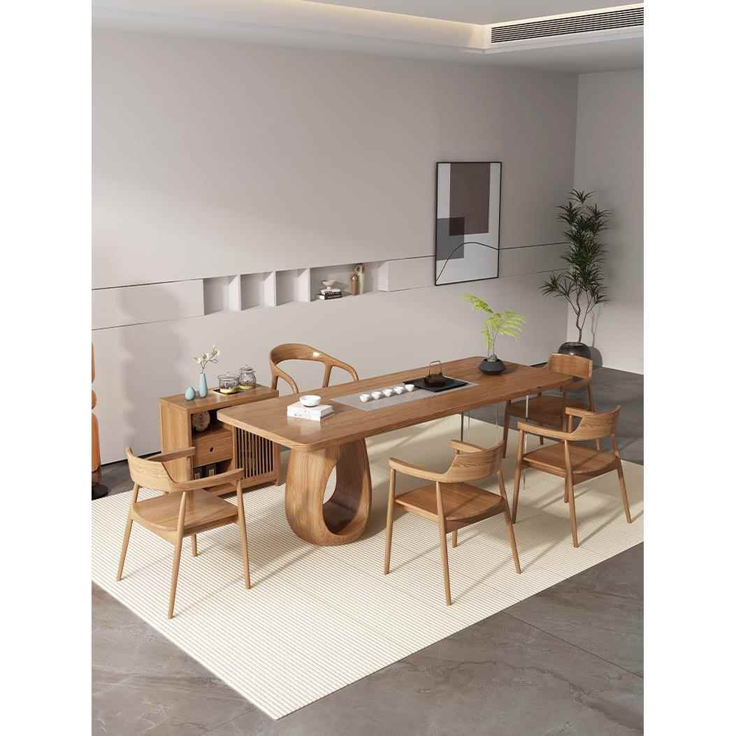 需定制实木大茶几茶几椅子组合猫洞现代简约办公家居2025新古典