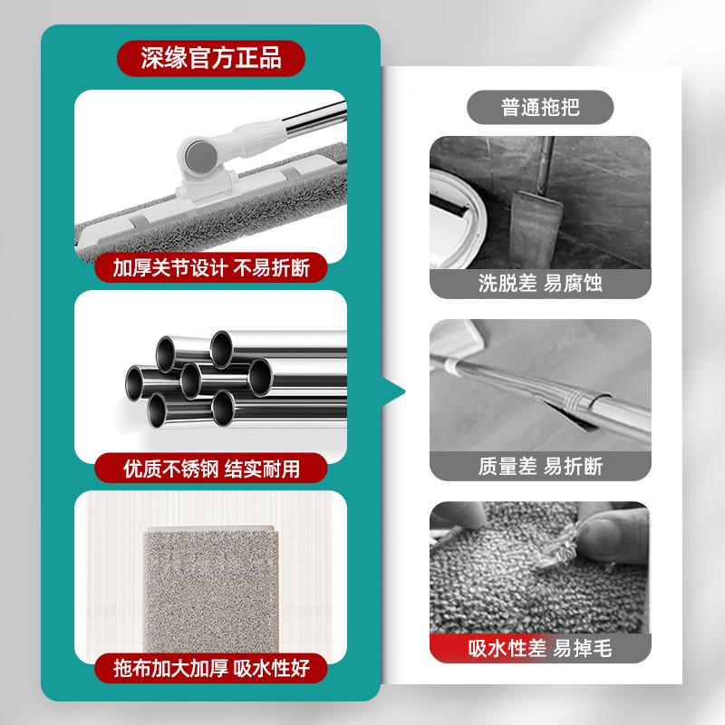 2023新款懒人平板拖把家用一拖净免手洗木地板专用夹拖布拖地神器