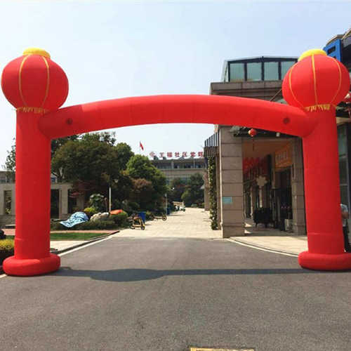 充气开业庆典广告婚庆彩虹门结婚双龙龙凤四方形灯笼立柱拱门气模