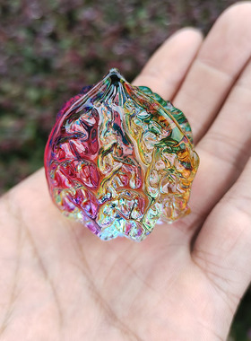 水晶核桃摆件琉璃小手把件古玩核桃手指锻炼球按摩手球玩具