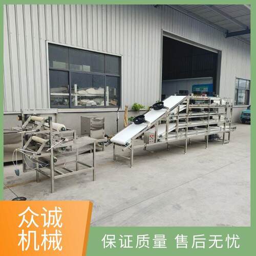 千张豆腐皮机双扒多层摊晾生产线一人操作 自动数控摊晾视频