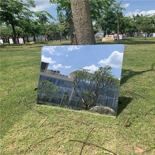 供应亚克力镜片 4mm亚克力镜子3D立体墙贴PMMA自粘方形圆角化妆镜