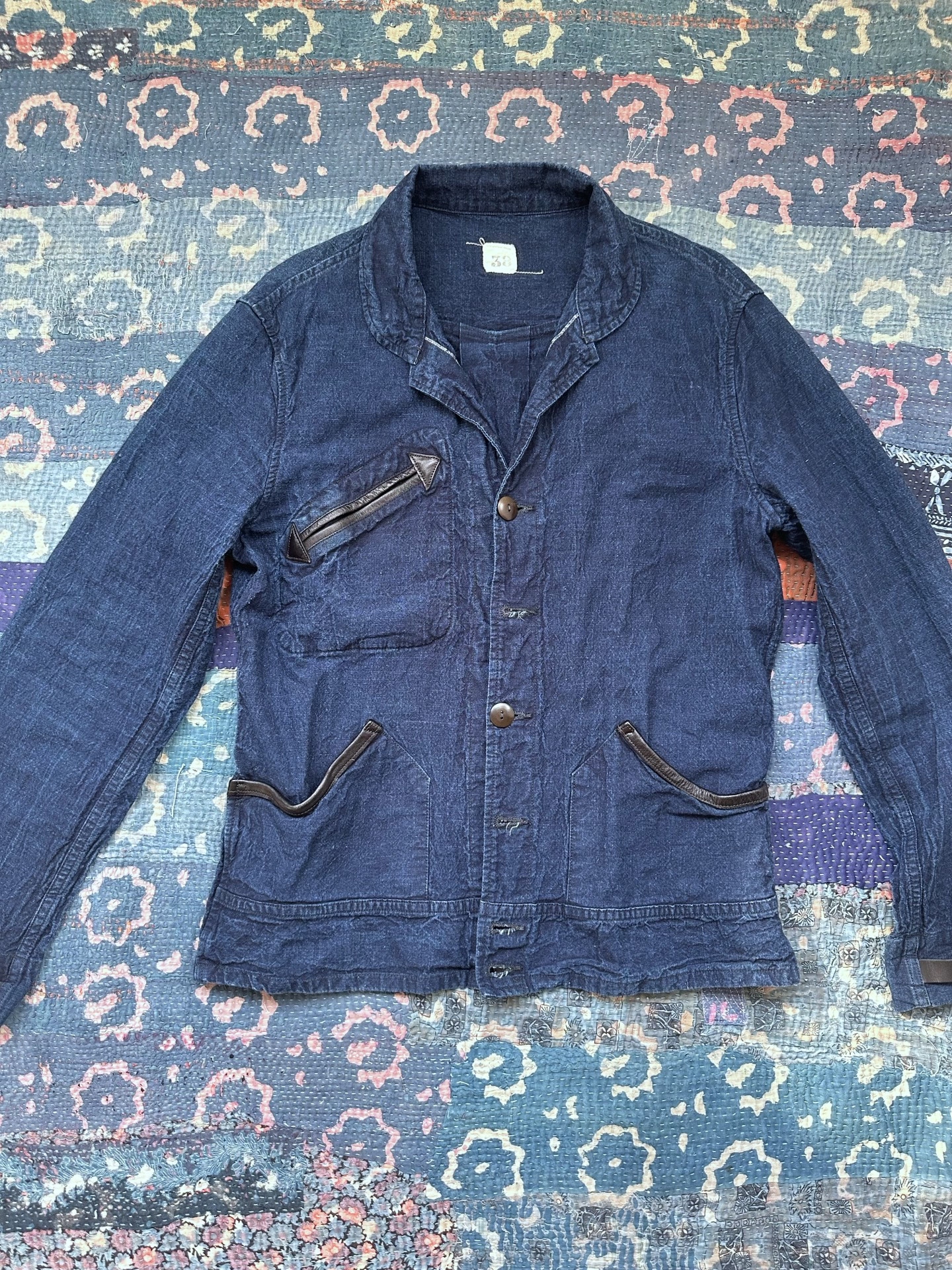 Mister Freedom Indigo Leather Patchwork Jacket