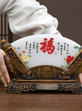 新款扇形遮挡屏风扣摆件客厅玄关家居工艺品摆件店铺开业乔迁好礼