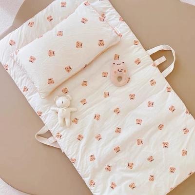 婴幼四儿宝宝幼儿园印花洗棉款卡水通午季睡垫厚688床褥可外携