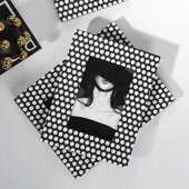 现代简约件黑白波点房相框摆台桌面皮质相框卧室样板皮革装 摆设计