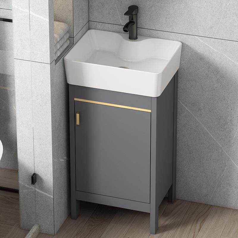 小户型立柱盆落地式浴室柜组合陶瓷一体洗脸盆阳台洗手盆洗漱台池