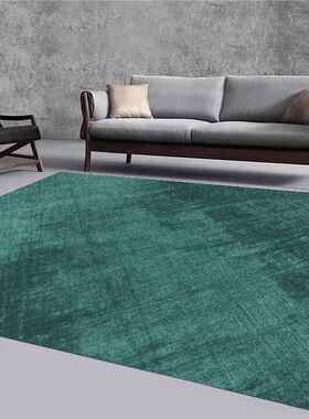 北欧纯色地毯客厅卧室书房沙发茶几垫美式墨绿色耐脏易打理地垫