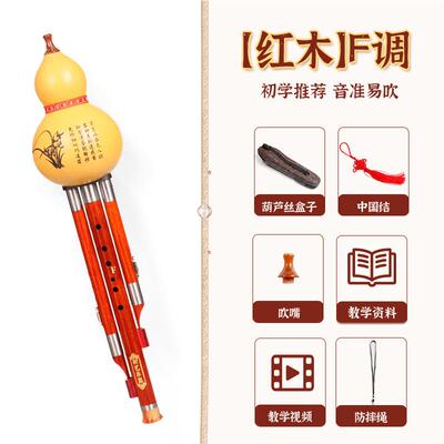 高档新艺天然葫调芦红木丝音管葫芦 C降B调 成人 儿童初学演奏型