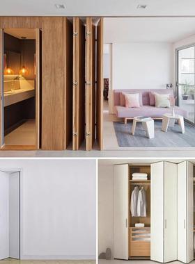 推拉折门五金配件移门滑轮无下轨叠72724衣柜吊道轨180度门移谷仓