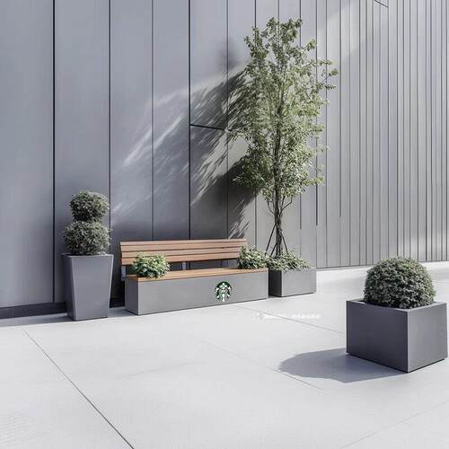 户外室外花箱座椅长花槽公园排椅卡座花坛组合景观长条商业街