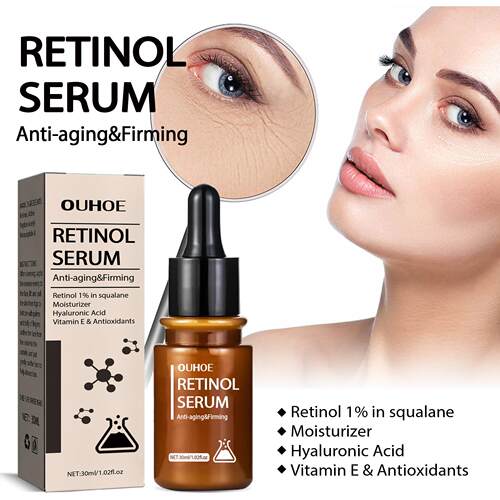 OUHOE Retinol Facial Serum Hydrating and Skin Smoothing, Red